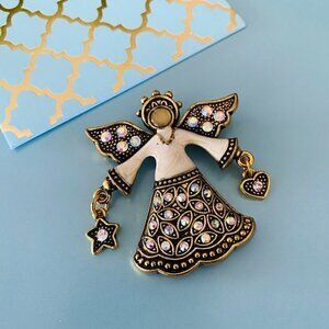 Kenneth Cole KC Angel Brooch Goldtone Pin